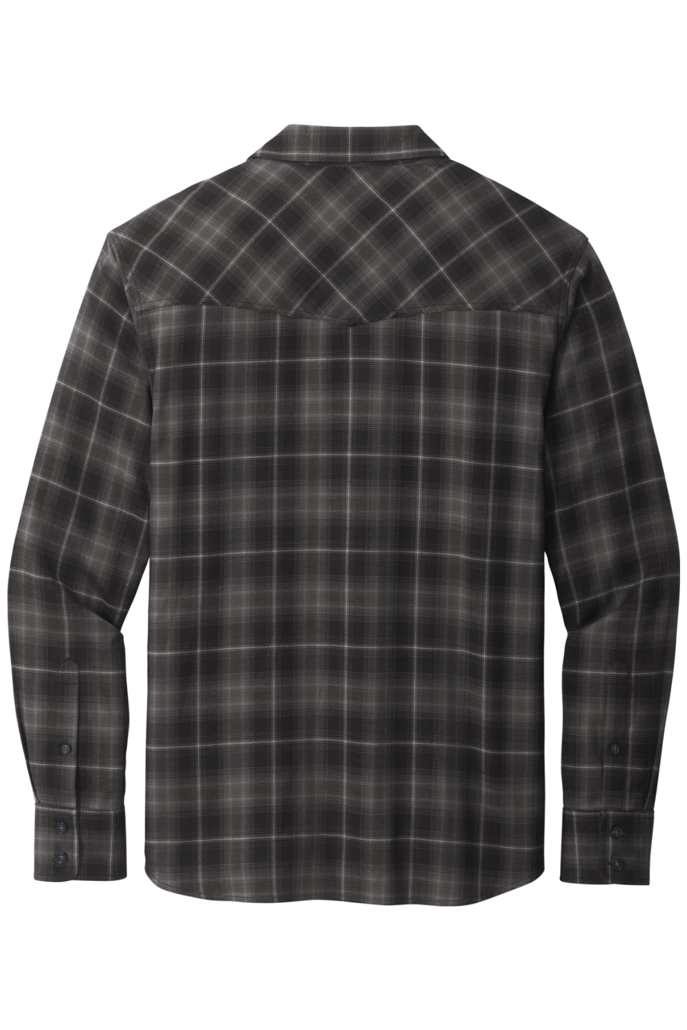 Maxxed Embroidered Long Sleeve Ombre Plaid Shirt