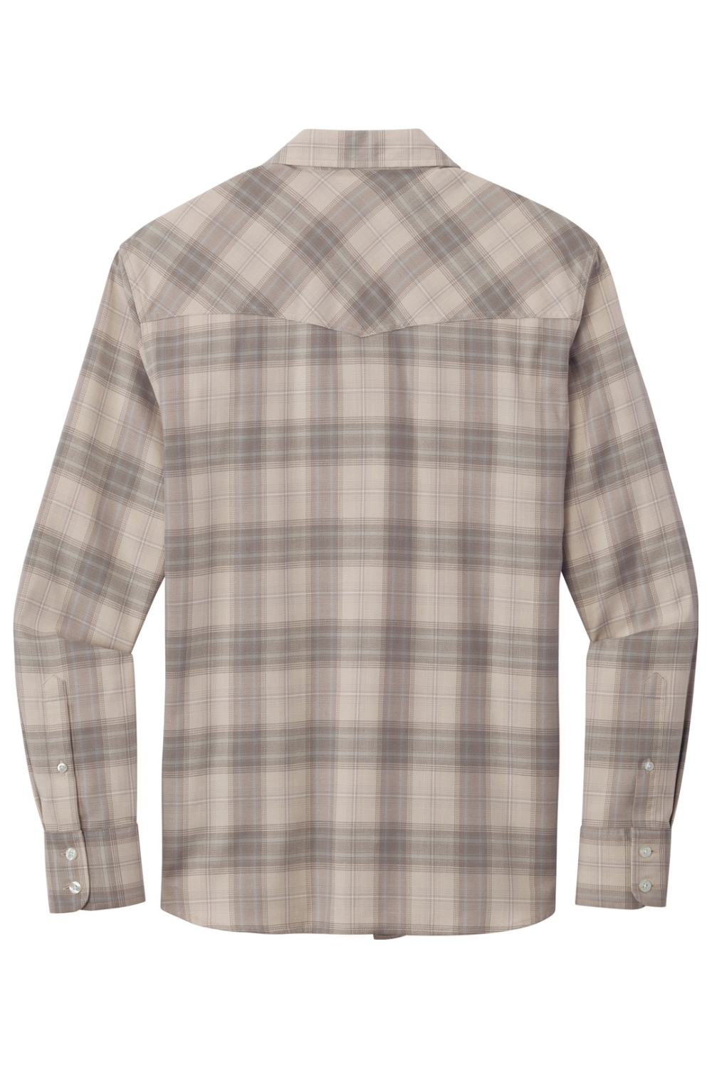 Maxxed Embroidered Long Sleeve Ombre Plaid Shirt
