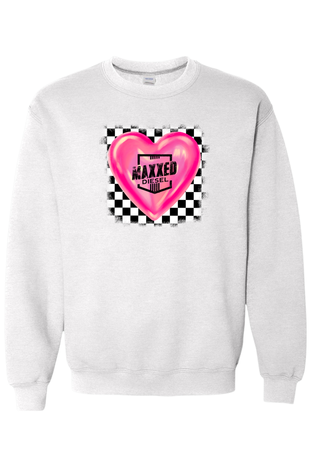 Team Maxxed Checkered Heart Crewneck Sweatshirt