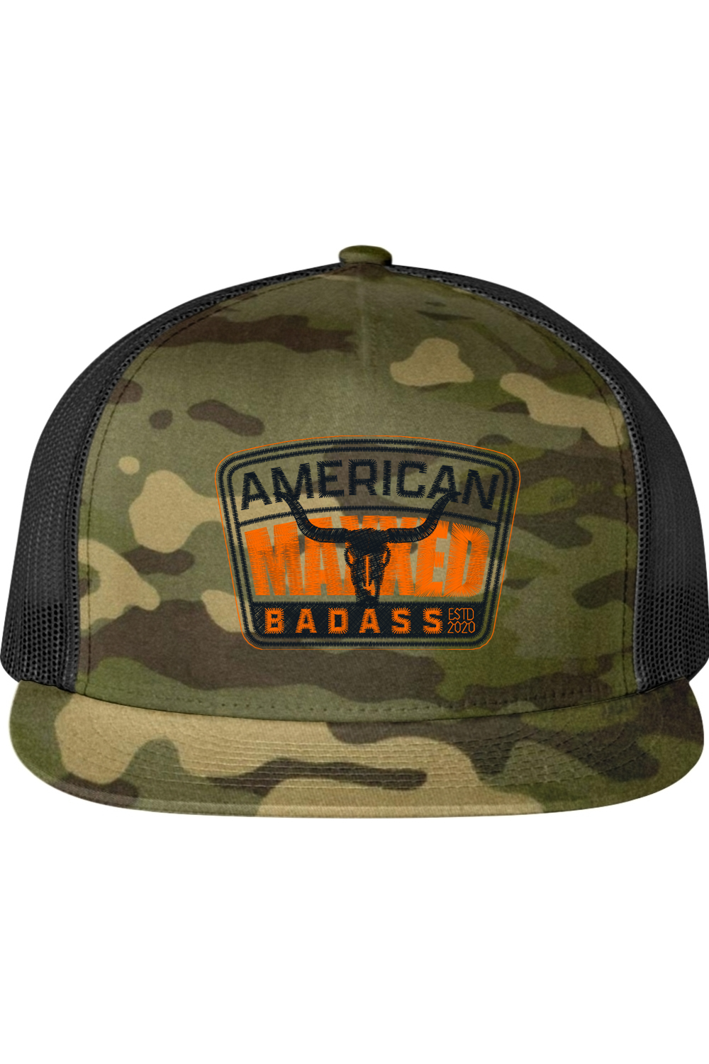 Team Maxxed American Badass Camo Flat Bill Hat